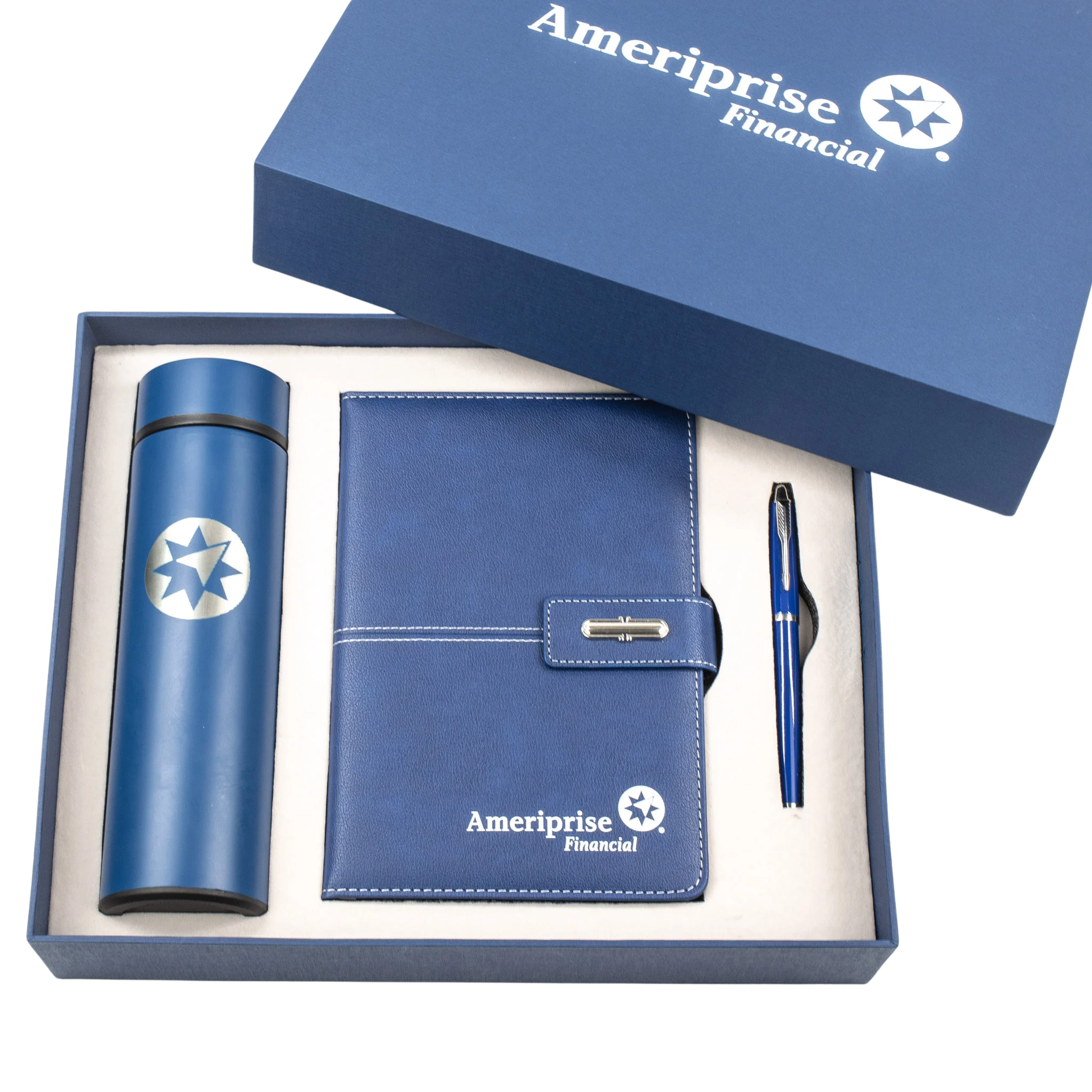 Branded Notebook, Pen, & Thermos Gift Set