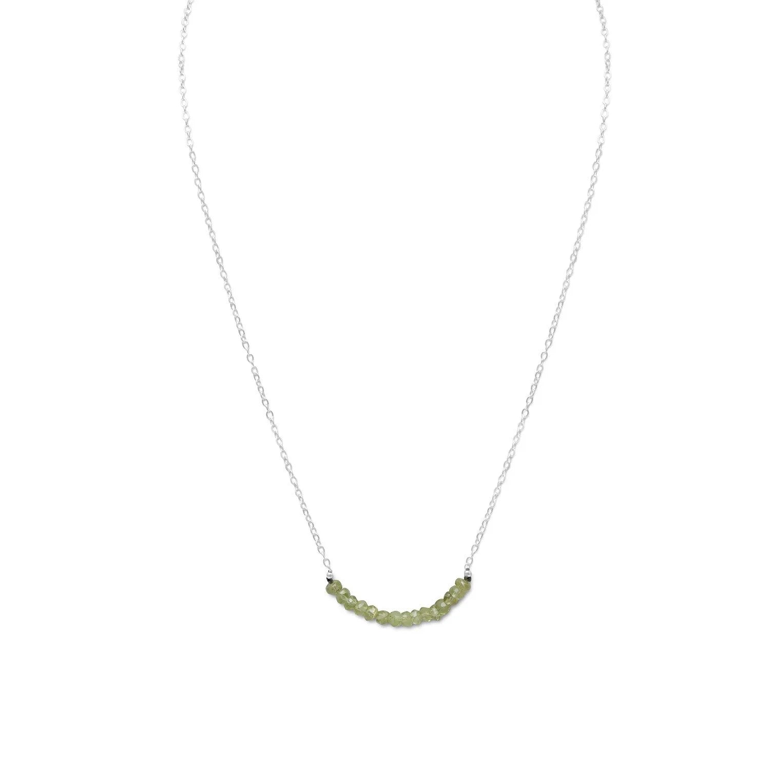Sterling Light Green Pearl Silver Necklace