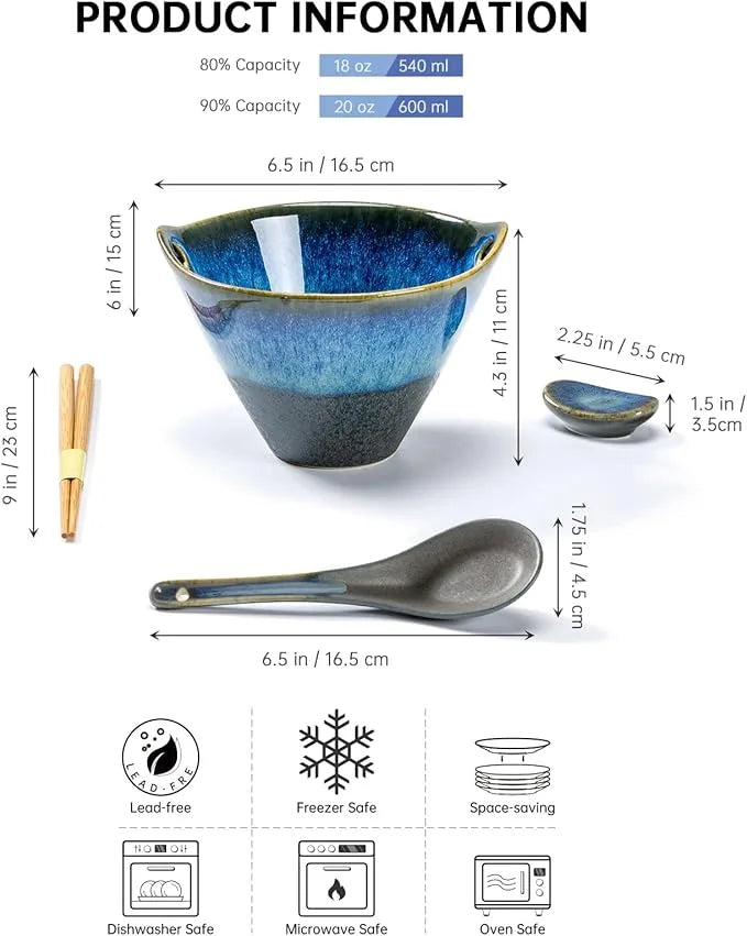 Ceramic Ramen Bowl Set