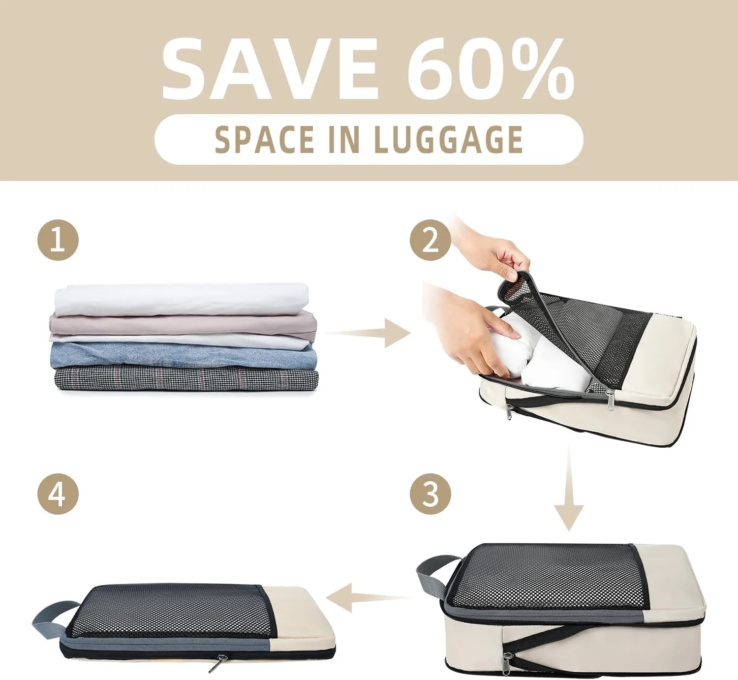 Compression Luggage Organizers Gift Set