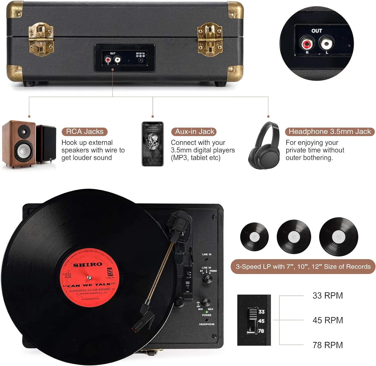 Retro Vinyl Record Player