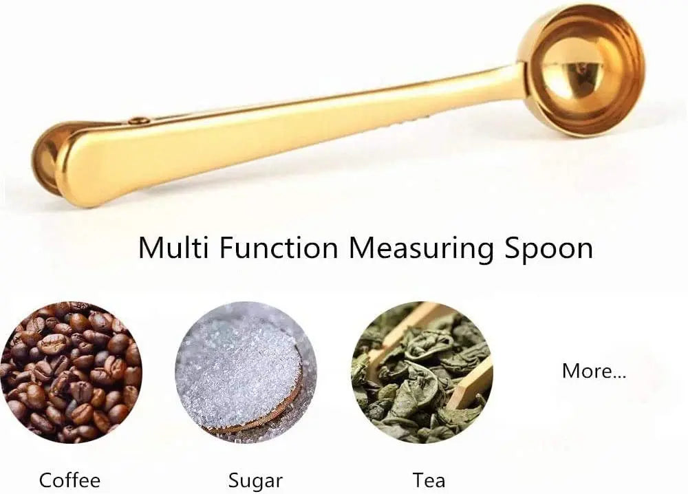 Gold Tea and Coffee Scoop Clip