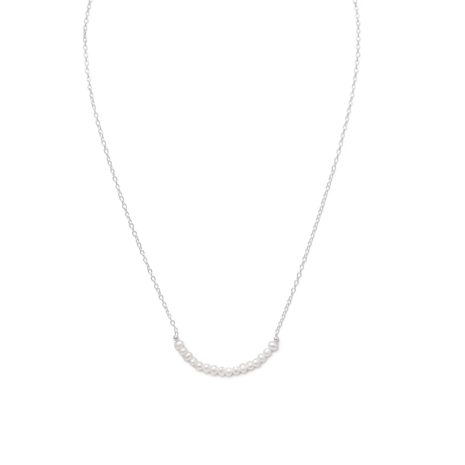 Sterling White Pearl Silver Necklace