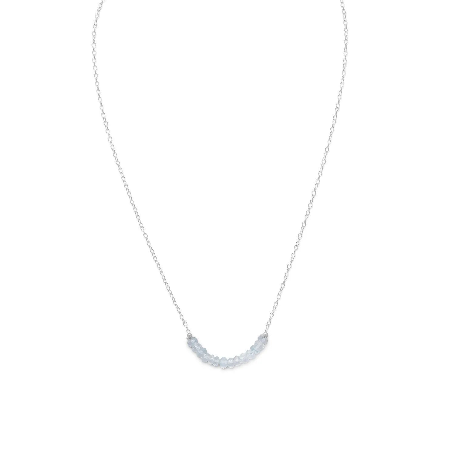 Sterling light Blue Pearl Silver Necklace