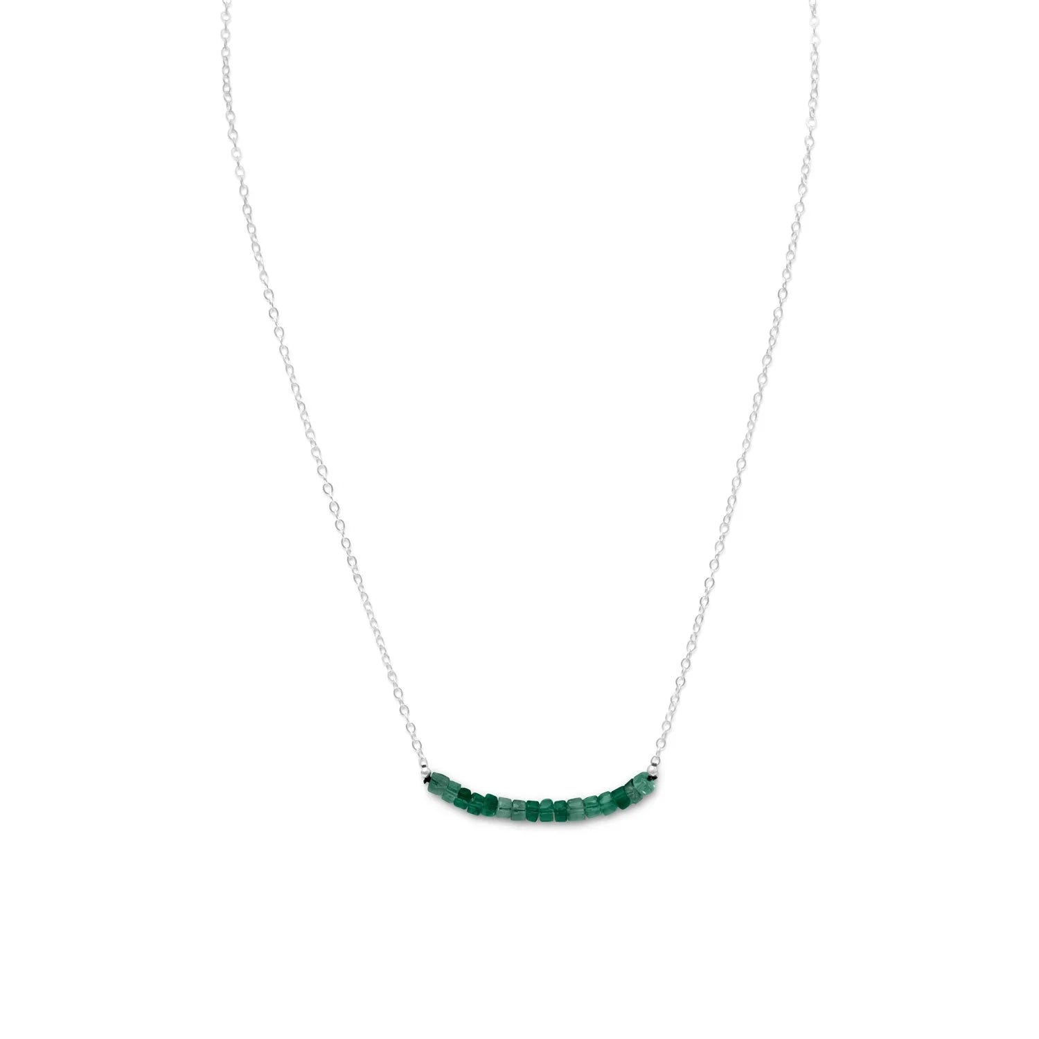 Sterling Green Pearl Silver Necklace