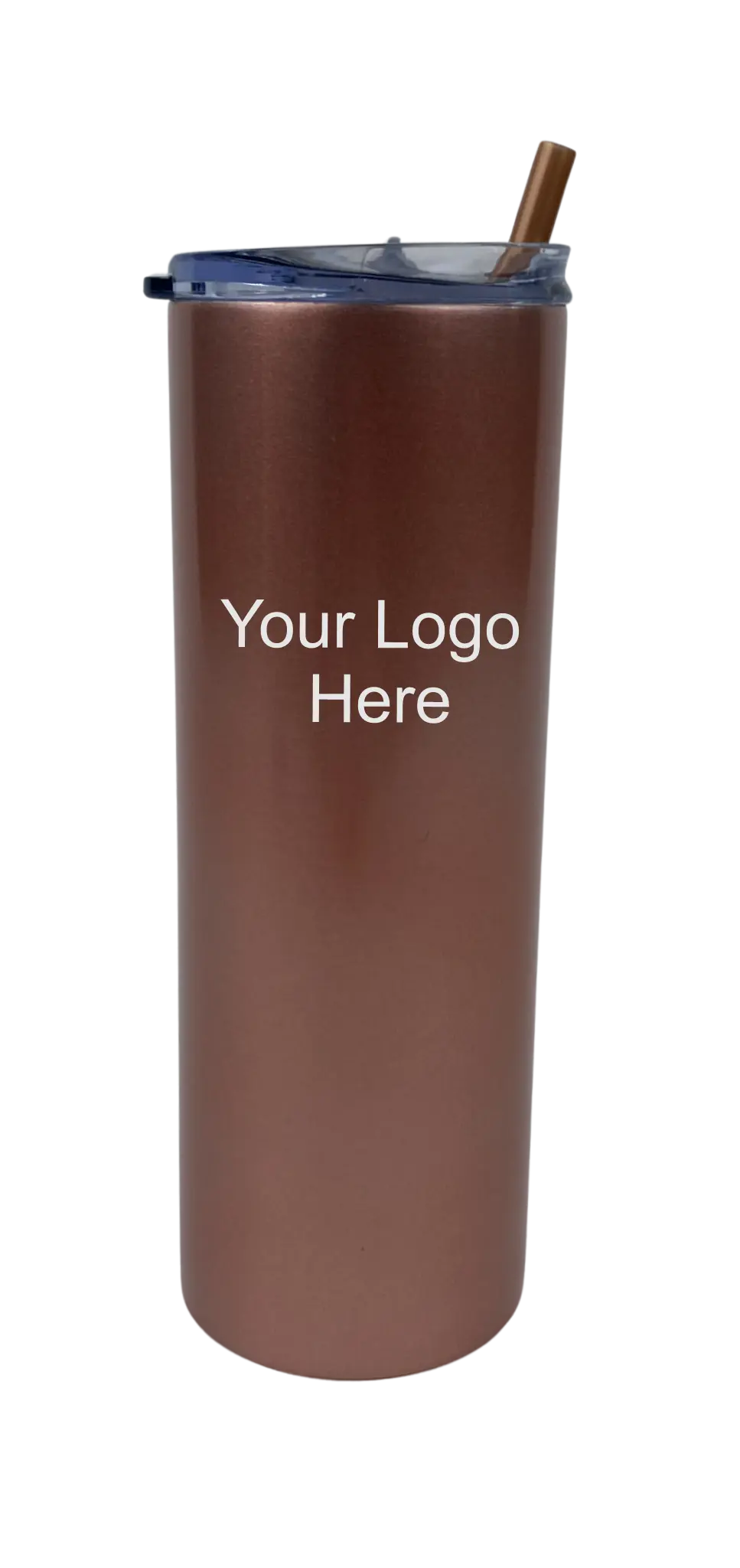 Gold Skinny Tumbler with Straw