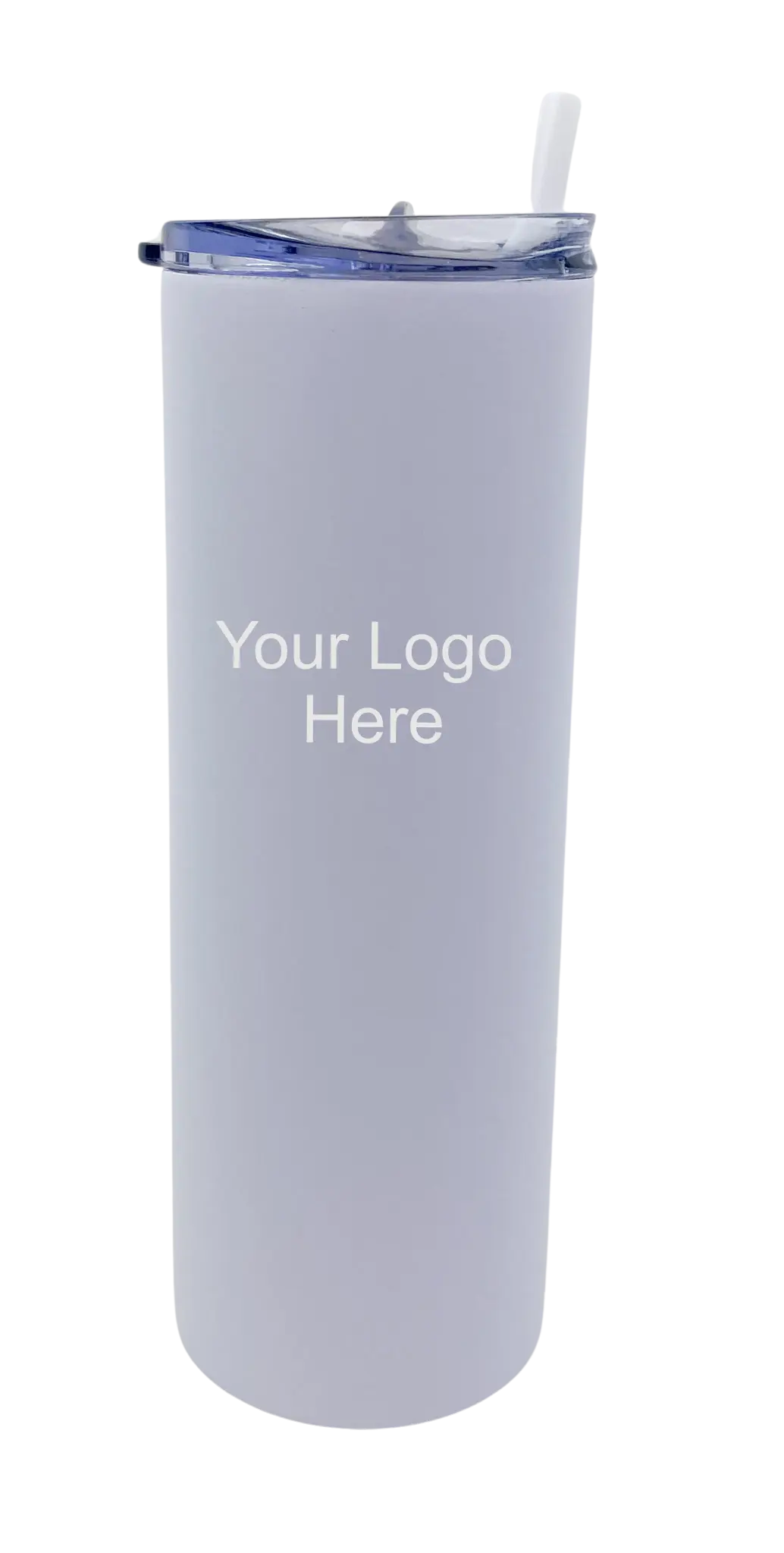 White Skinny Tumbler with Straw