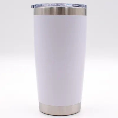 Personalized White Tumbler with Lid