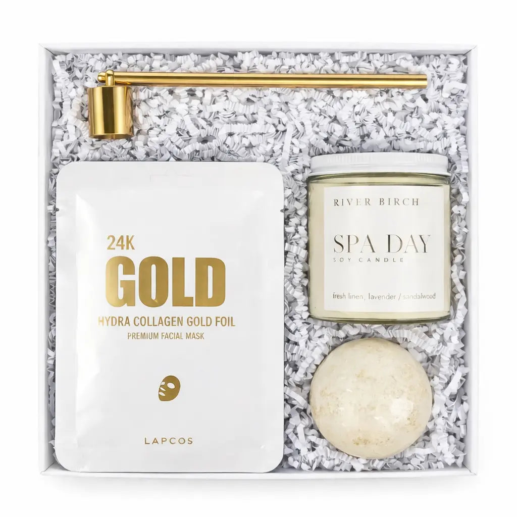 gold and white spa gift box