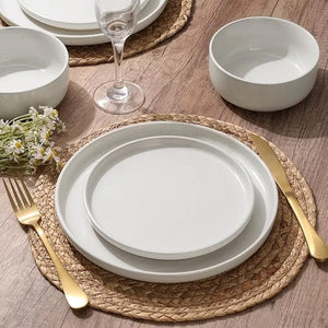12 Piece Stoneware Plate Set