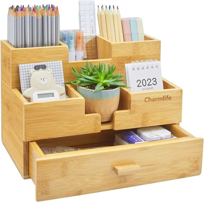 Bamboo Office Storage Drawers