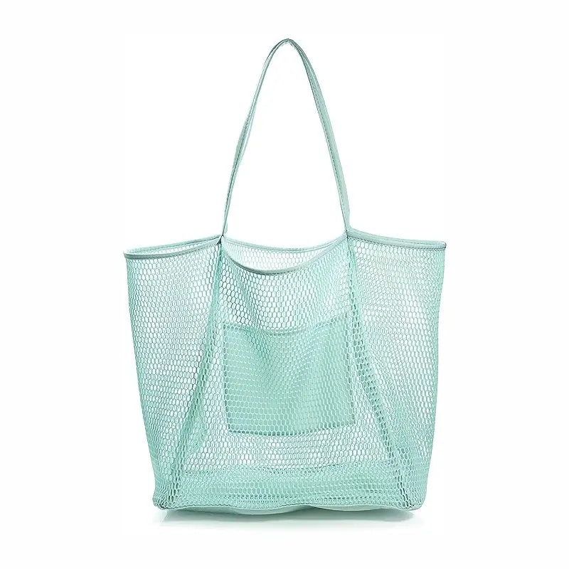 Teal Mesh Beach Bag