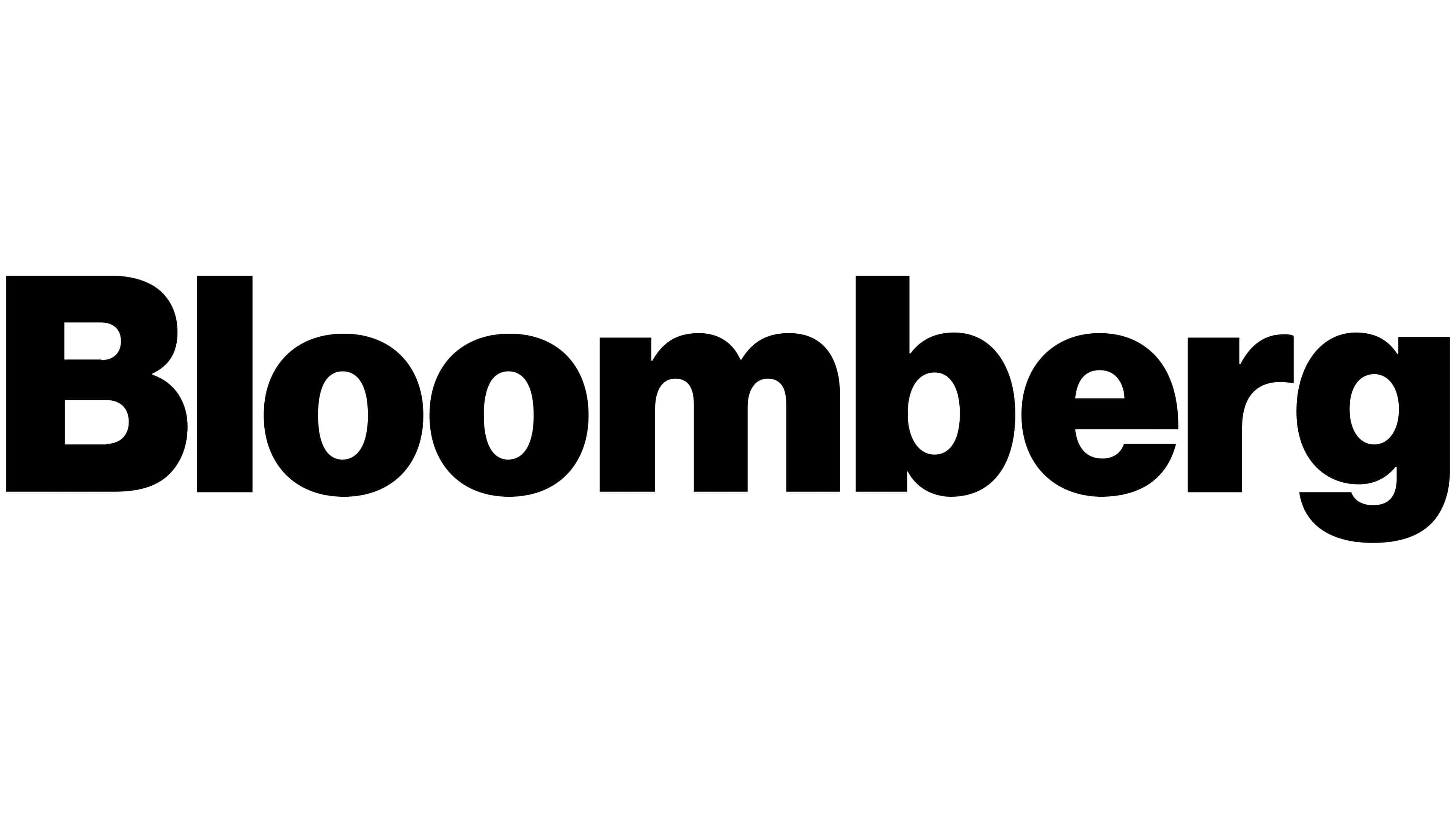 Bloomberg logo in black on a white background
