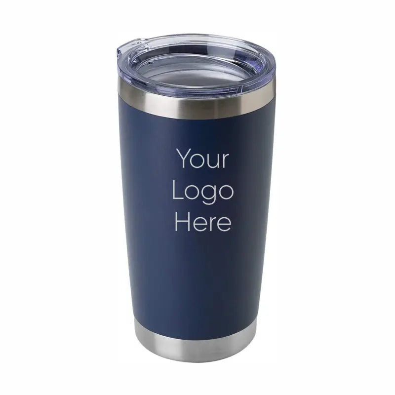 Branded Navy Blue Travel Tumbler