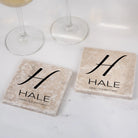 Personalized Marble Coasters & Wine Glasses Gift Set