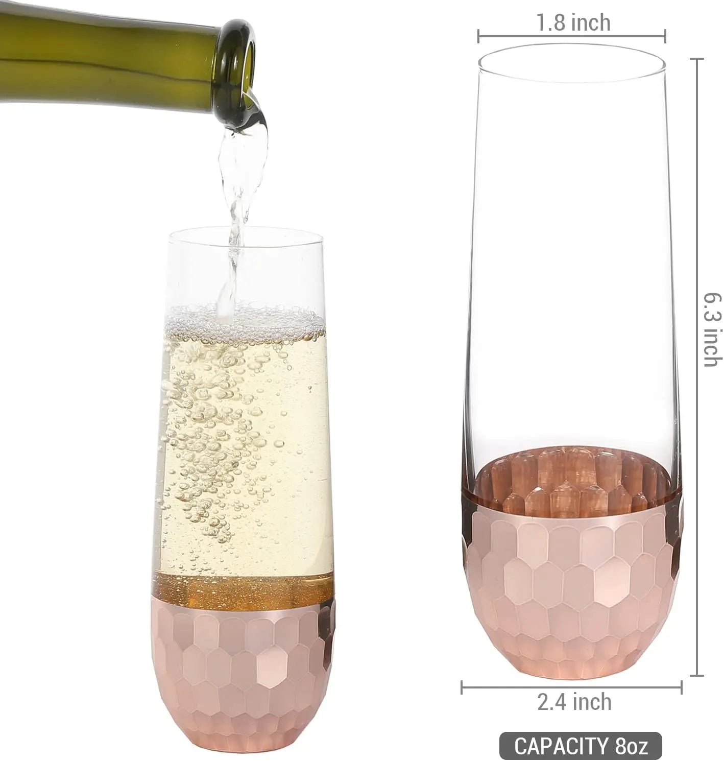 Copper Champagne Flute Set