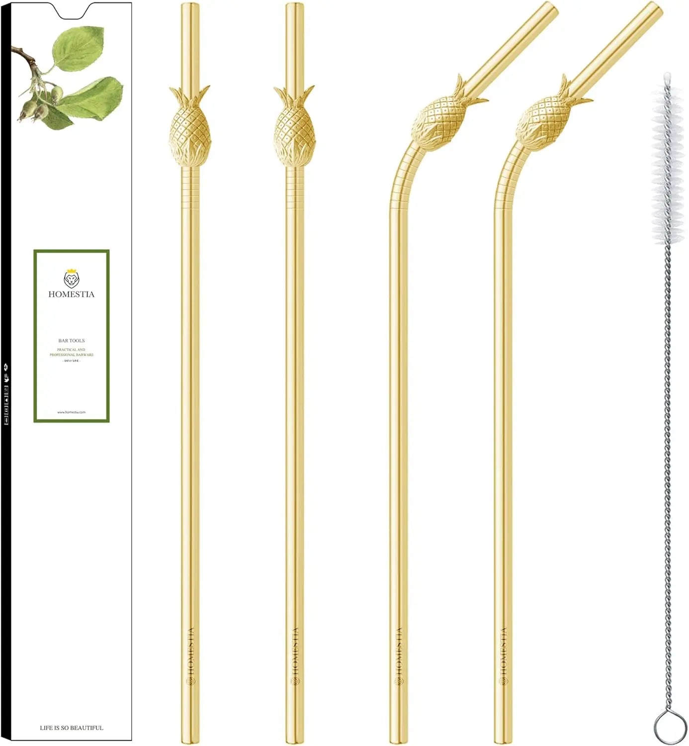 Gold Pineapple Straws