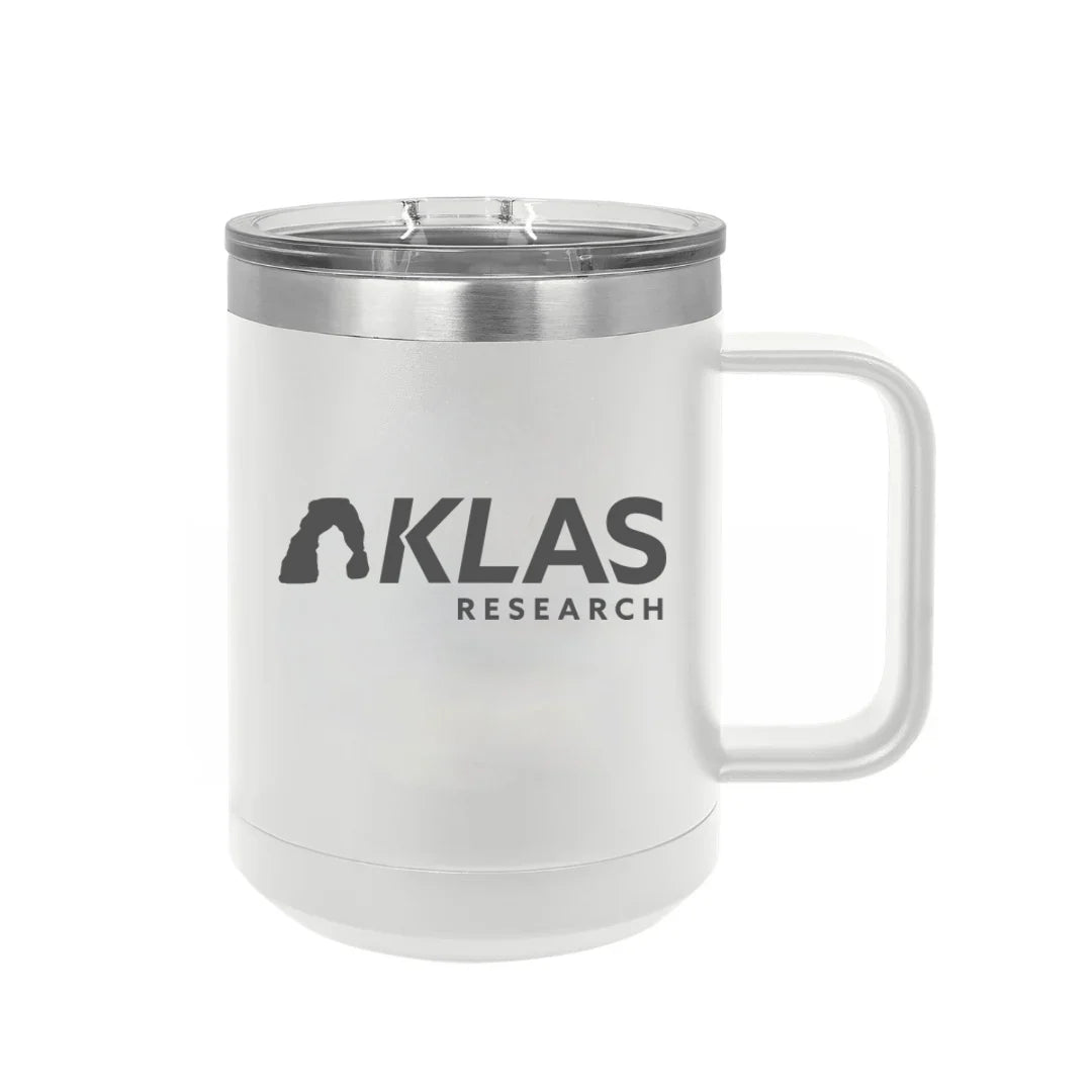 KLAS Research White Tumbler