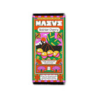 Colorful packaging of a Rainier Cherry dark chocolate truffle bar by MAEVE on a white background