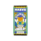 Colorful packaging of a dark chocolate truffle bar with artistic design on a white background