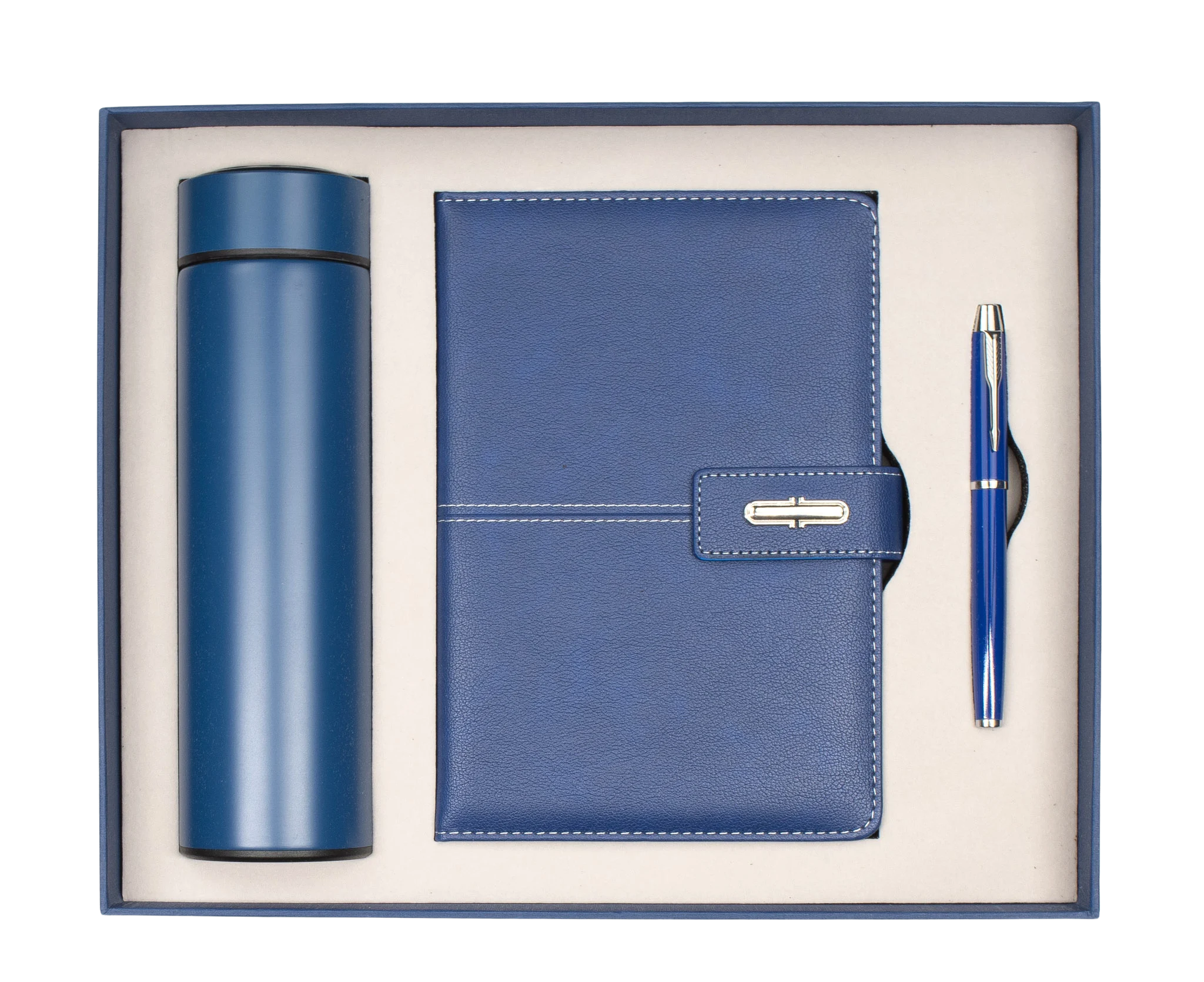 Navy Blue Notebook, Pen & Tumbler Set