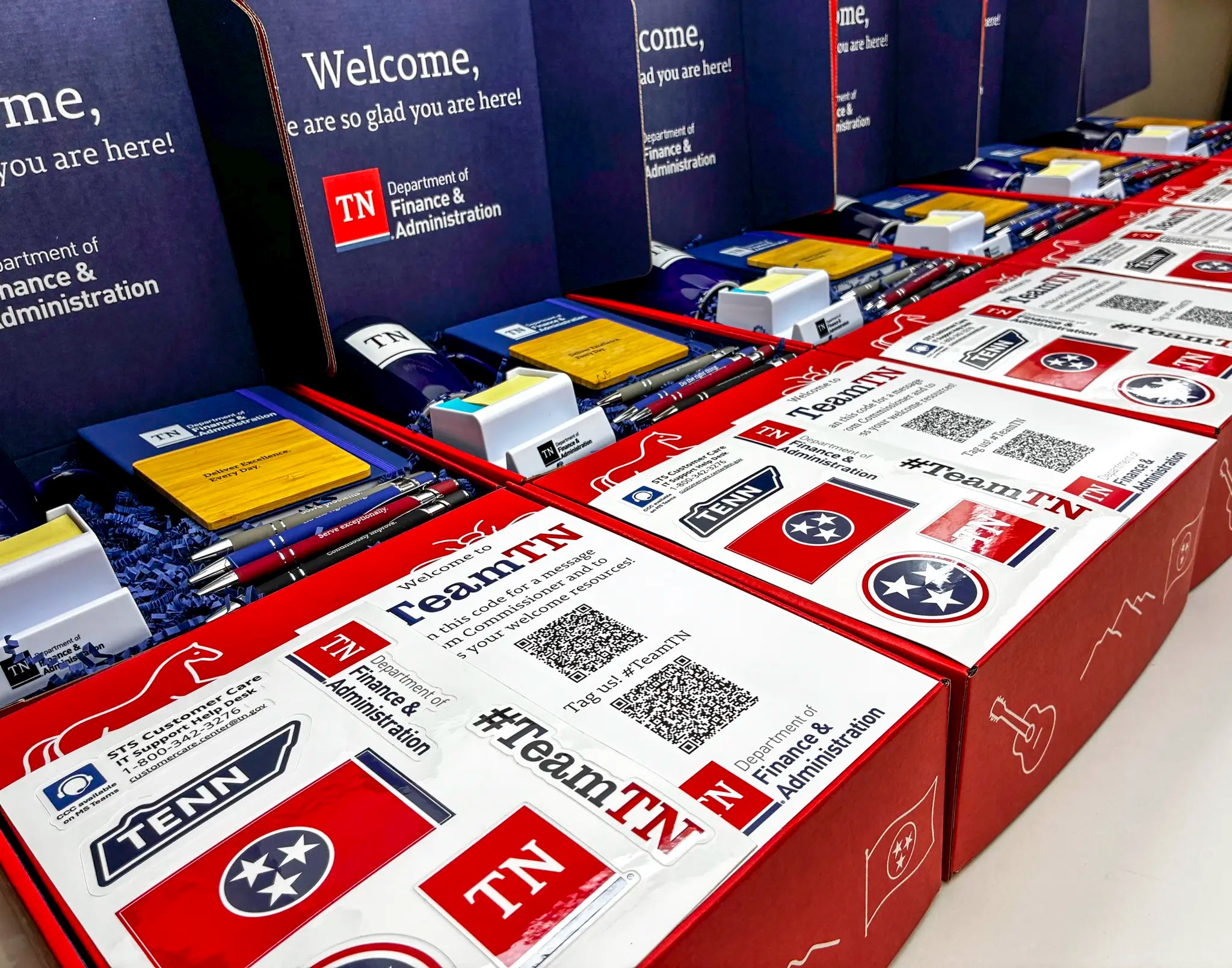 Navy Blue and Red Curated Corporate Gift Boxes