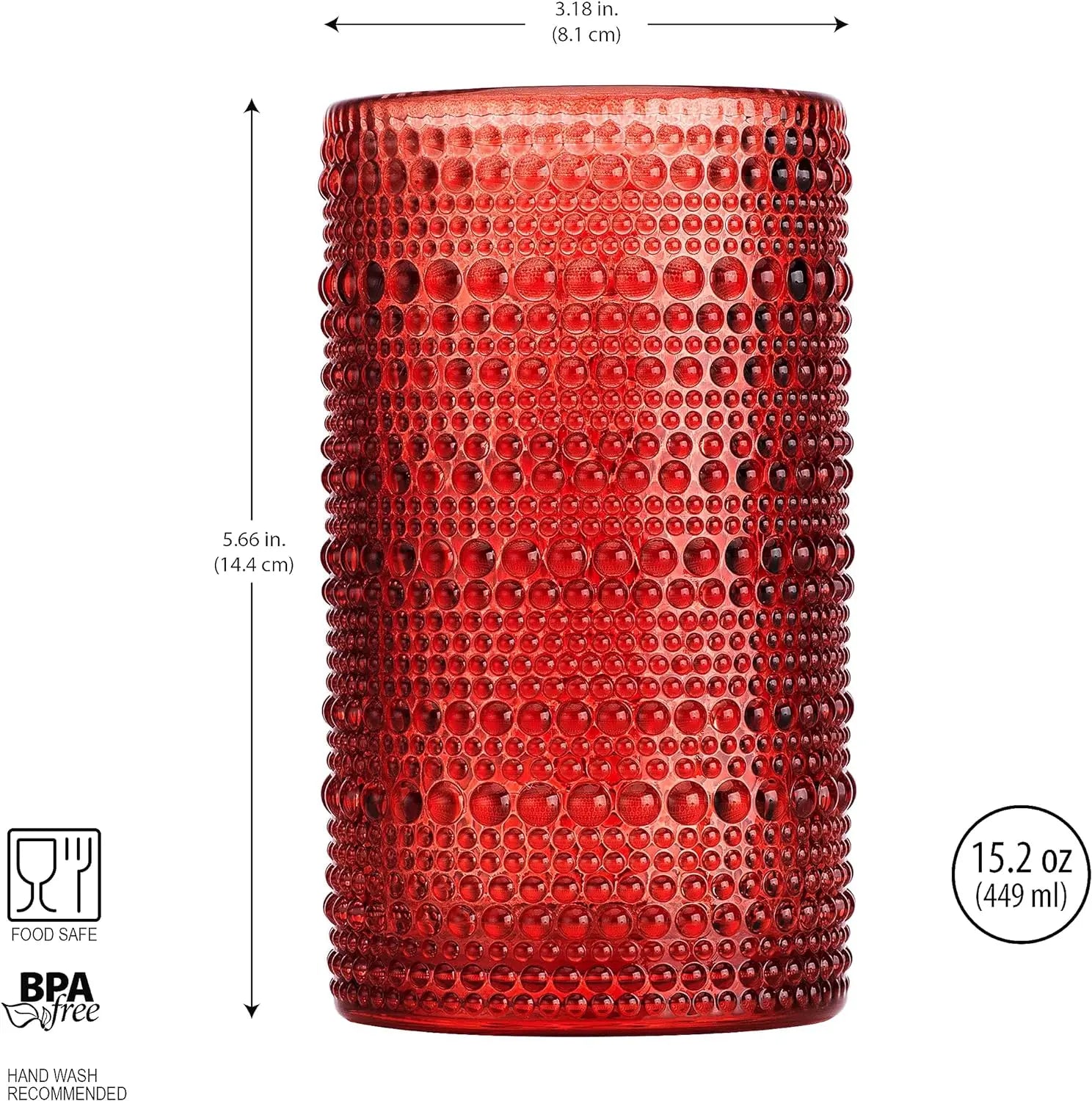 Red Vintage Hobnail Glassware