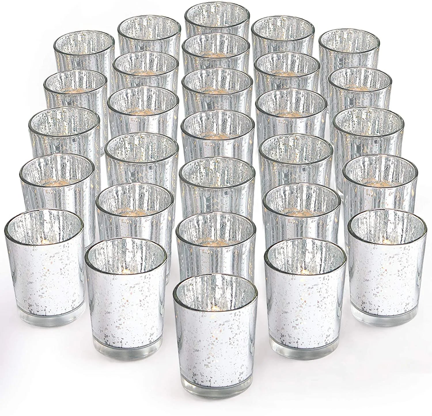 Silver Mercury Votive Candle Holders
