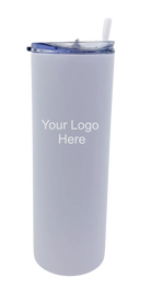 White Skinny Tumbler with Straw