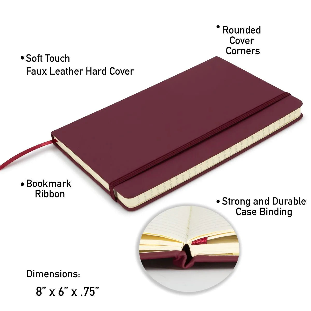 Branded Wine Colored Notebook