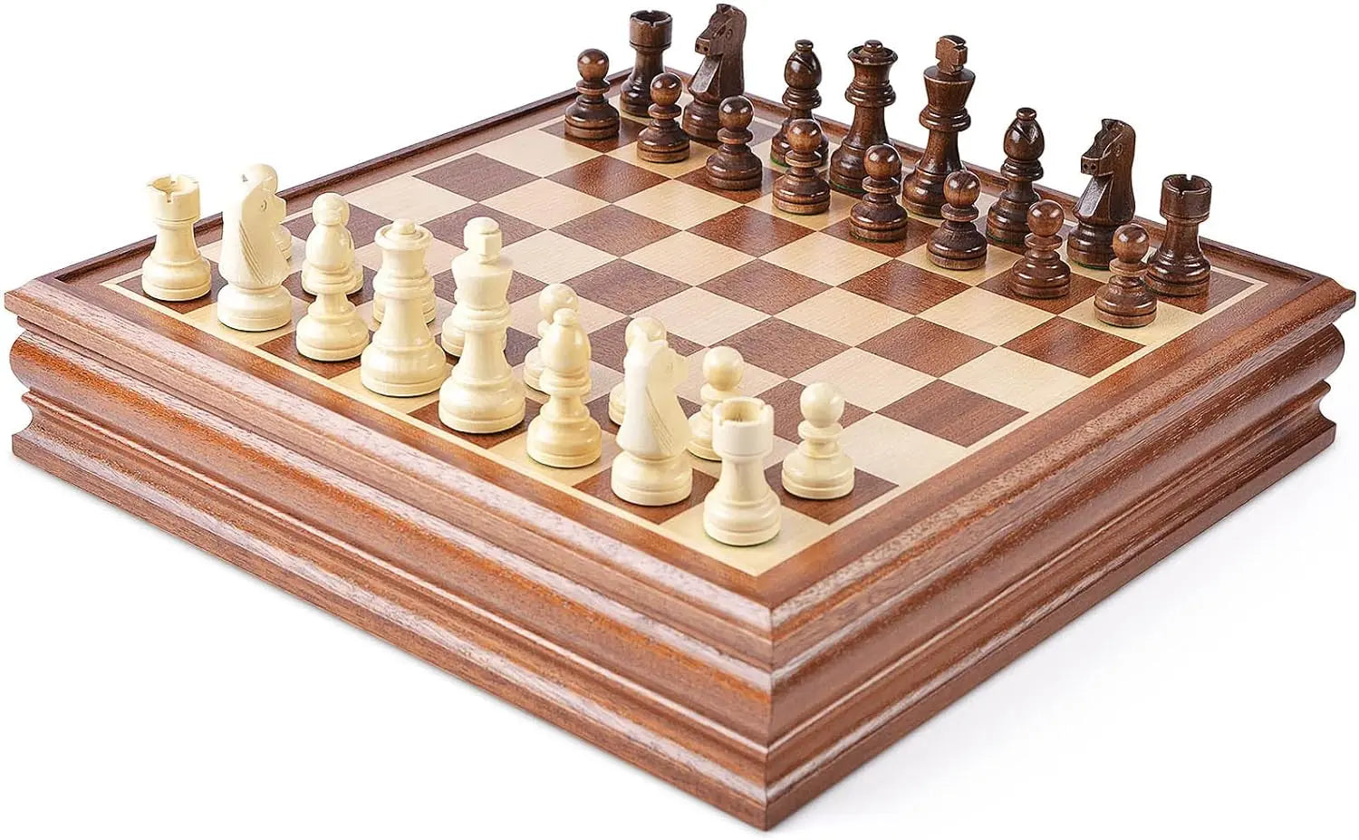 Wooden Chess & Checkers Set