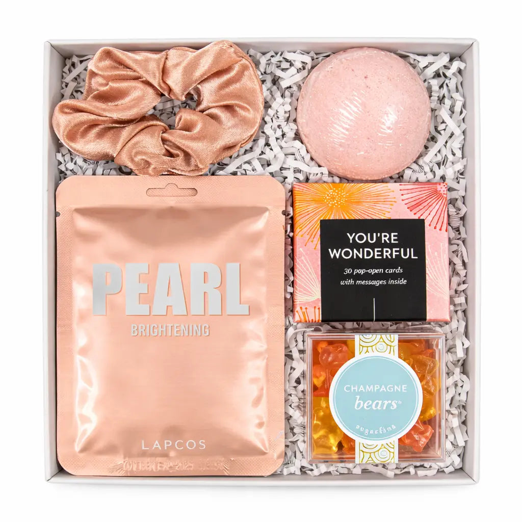 Blush colored spa gift box 