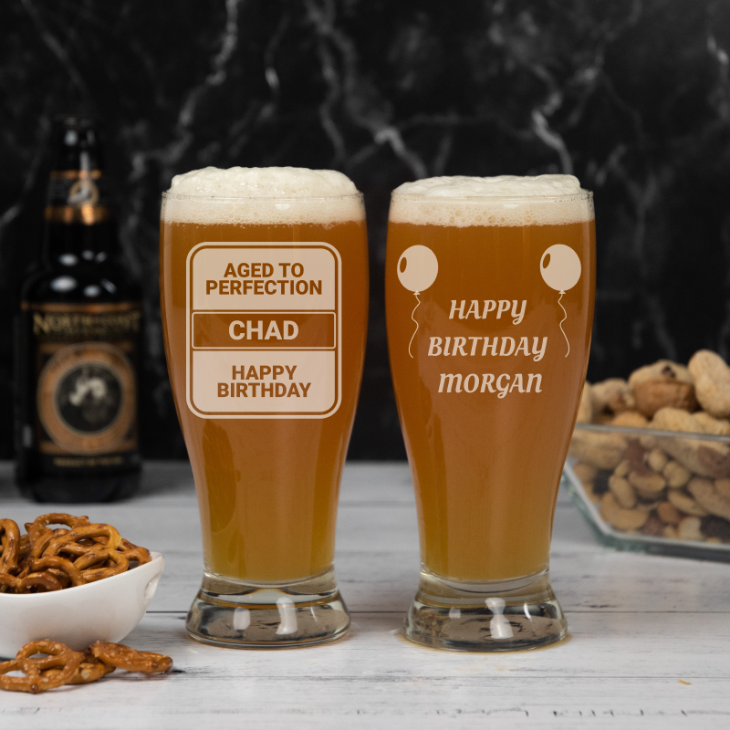 Personalized Guinness Design Beer Glass Custom Birthday 