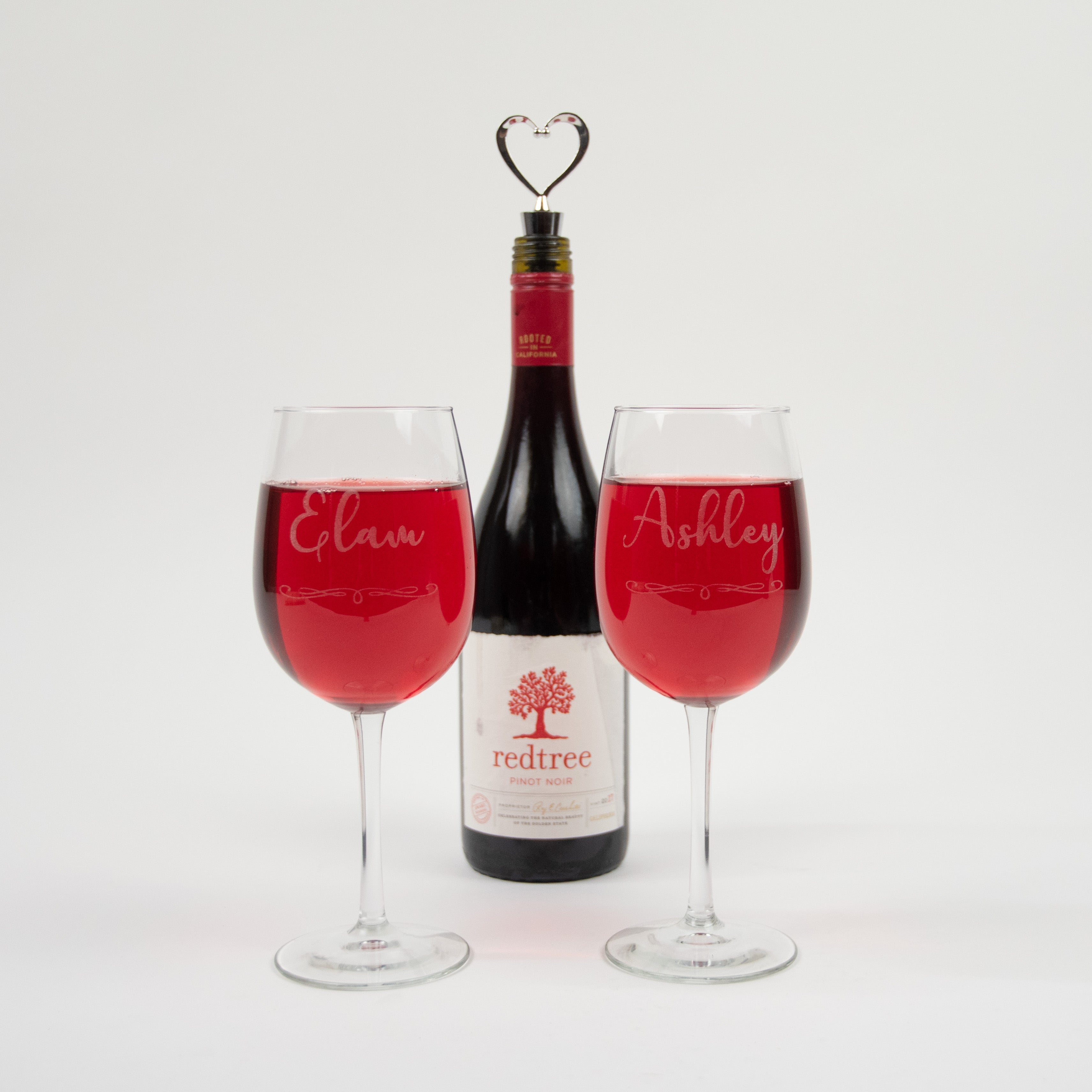 Personalized Wedding Wine Glasses set of TWO Custom Engraved 