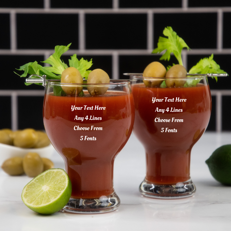 Bloody Mary Bar Personalized Hurricane Glass