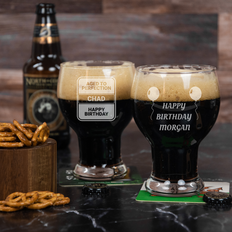 Personalized Guinness Design Beer Glass Custom Birthday 