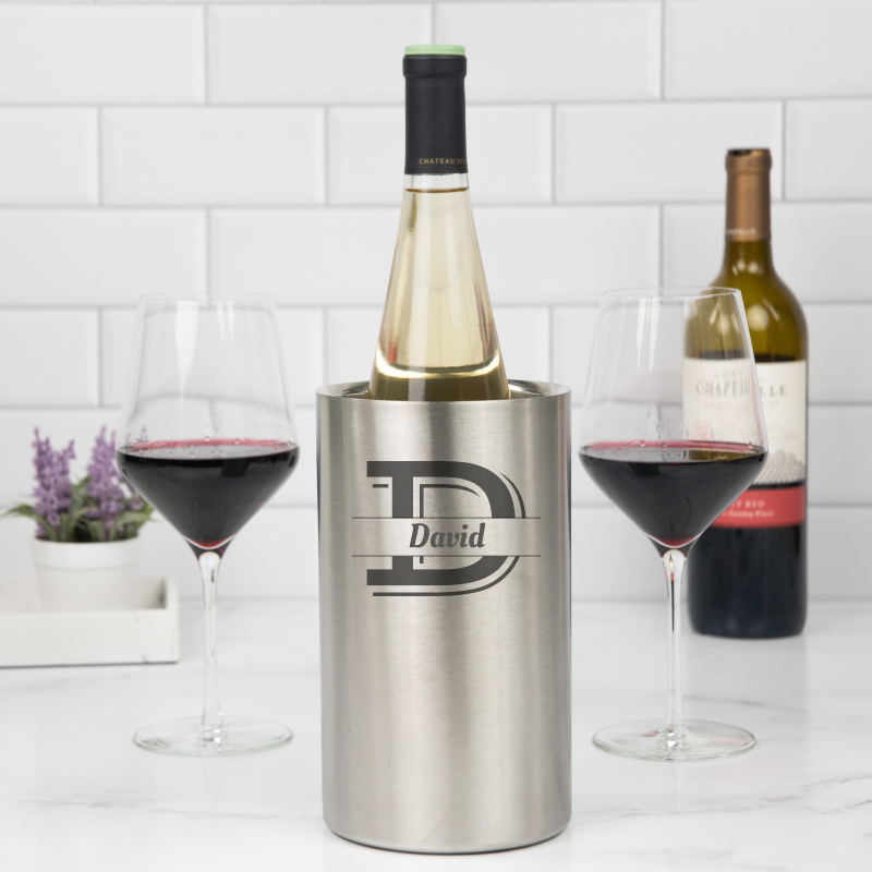 Double Walled Stainless Steel Wine Chiller Personalized with Name and –  Shadow Breeze