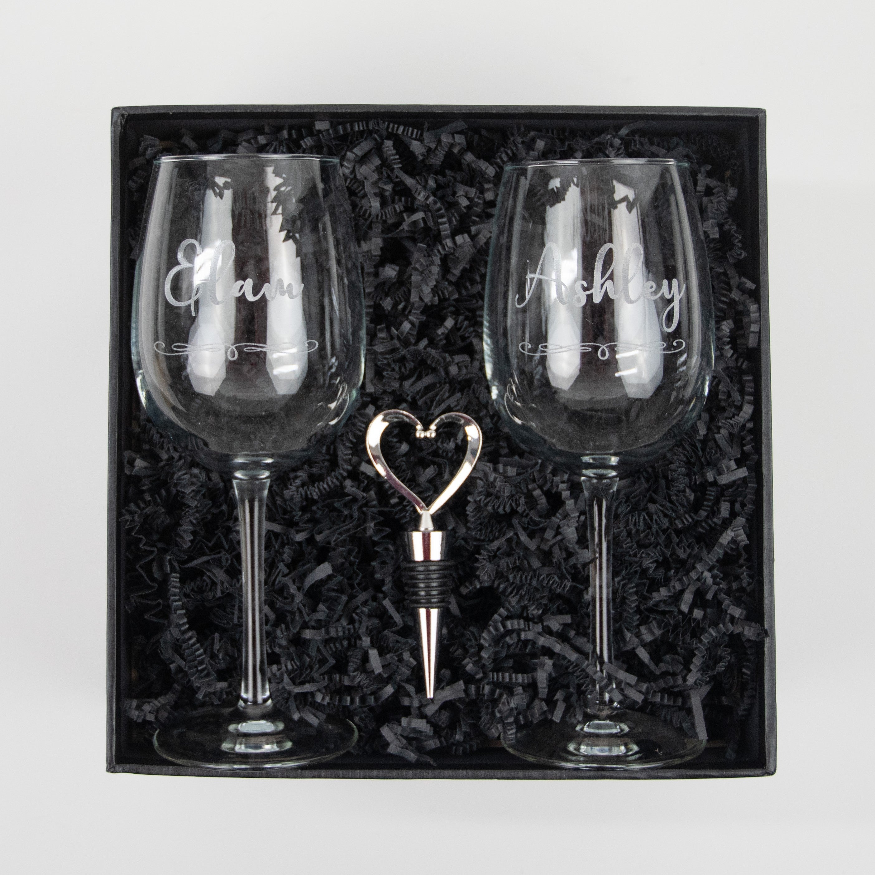 Engraved 5 Pc Luxury Wine Gift Set Personalized Wine Glasses