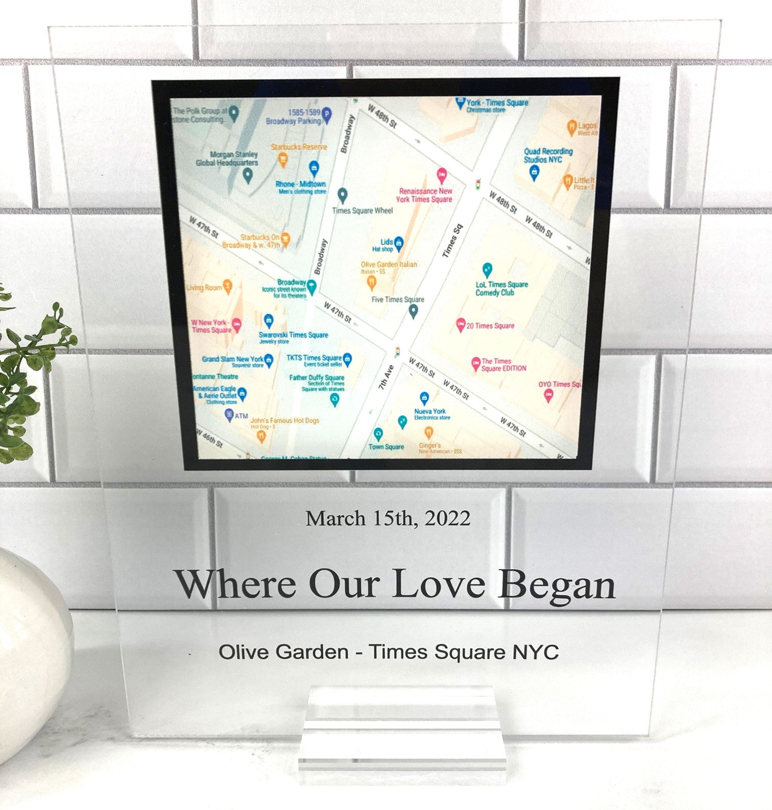 Custom Map Plaque Where We Met Wedding anniversary Our First Date Map  Couples Gift Engagement Gifts Acrylic Plaque CMP01 